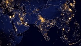 Global Network Data Connections. Asia Animation With City Lights. Japan, China, India - Powered by Shutterstock - Get 15% off with code: PIKWIZARD15