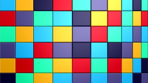 Background of Animated Squares. Abstract motion, loop, 3d rendering, 4k resolution
