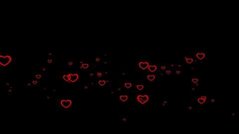 Heart overlay particles red video background valentines day animation 4k video