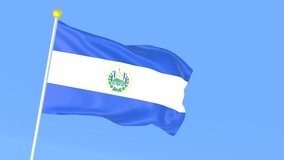 The national flag of the world, El salvador