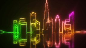 Single continuous line video of Dubai landmark - Powered by Shutterstock - Get 15% off with code: PIKWIZARD15