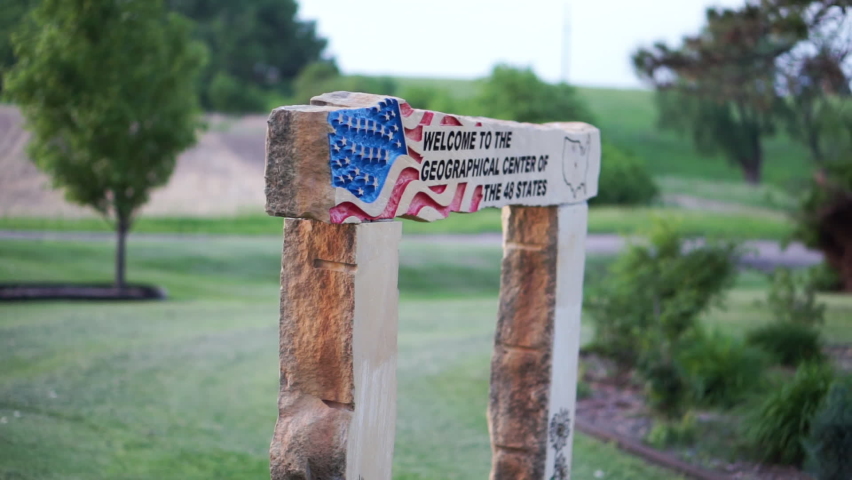 Sign at the Geographic Center of the United States in Kansas