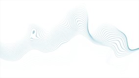 Blue minimal wavy lines abstract elegant motion background. Seamless looping. Video animation Ultra HD 4K 3840x2160