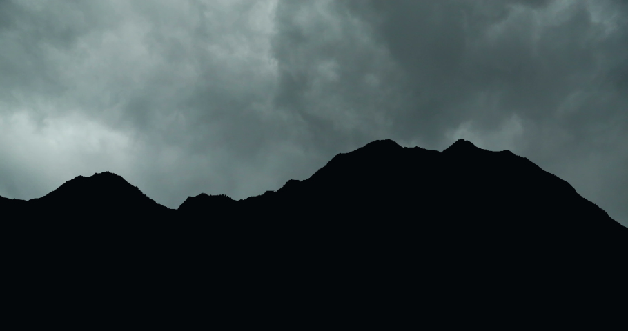 Alaska Mount Mckinley Time Lapse dark clouds in strong wind