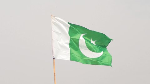 Pakistan Flag Waving in the day time at Khanpur Dam, Pakistan