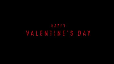 Happy valentine's day animation. Animated hearts in frame forming valentines day writing. 4K video animation