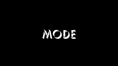 White picture of mode on a black background. game features. Distortion liquid style transition icon for your project. 4K video animation for motion graphics and compositing.