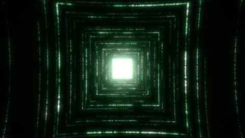 Technology Tunnel, Digital Lines, Big Data, Information Flow, Futuristic Matrix Abstract glowing VJ tunnel video for edm music animation. Flight sci-fi tunnel seamless loop. VJ motion graphics 3d