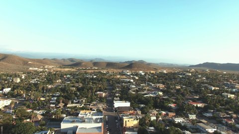 Aerial view the Steets of Todos Santos in Baja California Sur, Mexico