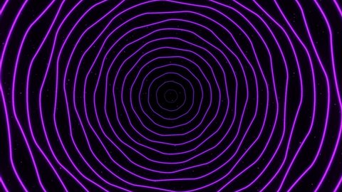 Moving through circles. Abstract purple background . Modern colorful wallpaper. Loop animation. infinity loop tunnel
