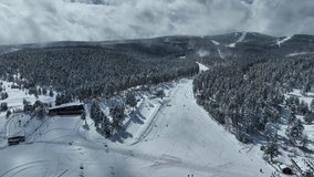 Snow Storm on the Sarikamis Ski Centre Drone Video,March 2022, Kars Turkey