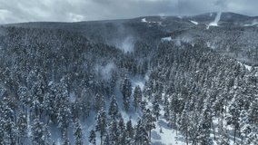 Snow Storm on the Sarikamis Ski Centre Drone Video,March 2022, Kars Turkey