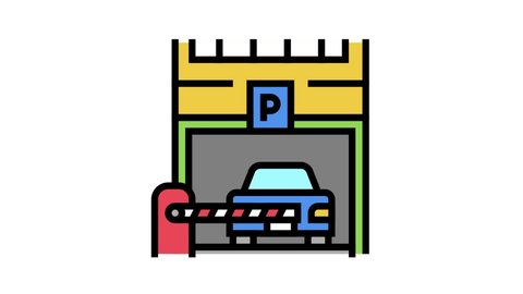 barrier of parking color icon animation