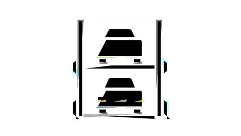 modern multilevel parking color icon animation