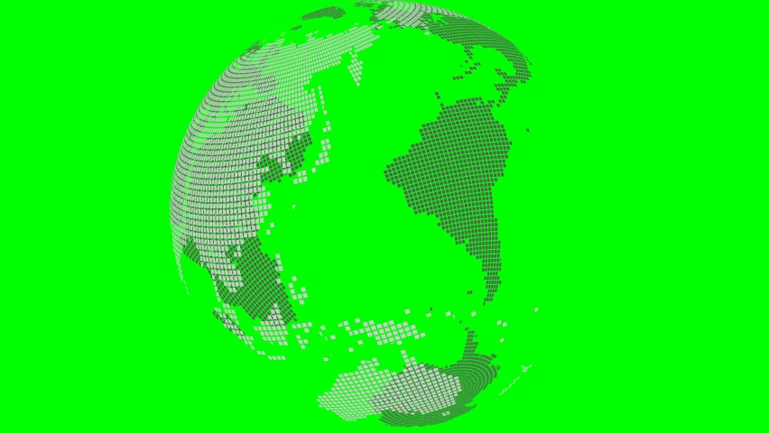 Earth Business News Block Green Background 3d render loop Royalty-Free Stock Footage #1088197513