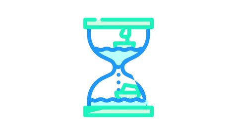 hourglass toy color icon animation