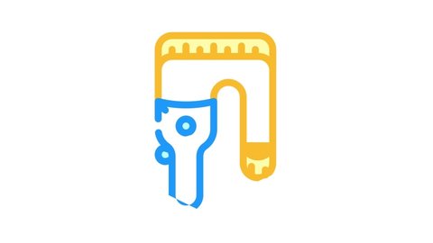 body measuring tape color icon animation