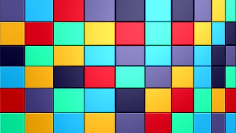 Background of Animated Squares. Abstract motion, loop, 3d rendering, 4k resolution
