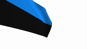 Estonia flag video. 3d Estonia Flag Slow Motion video. the national flag fluttering freely Inside white background. Full HD resolution video. close-up view.