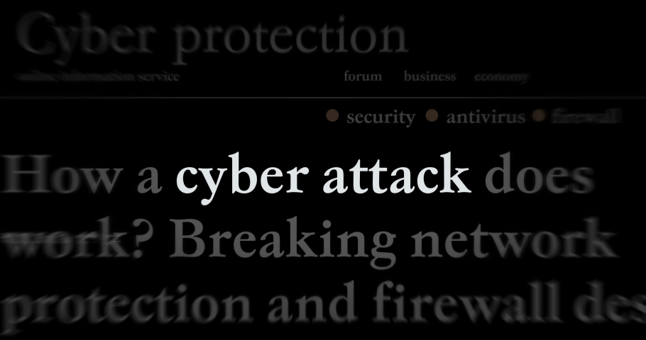 Headline news across international media with cyber attack, hacking and security breach. Abstract concept of web news titles broadcast on screens loop. Seamless and looped animation. Royalty-Free Stock Footage #1088211965