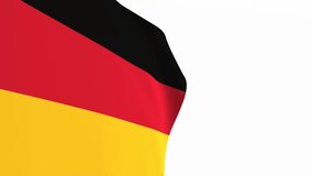 Germany flag video. 3d Germany Flag Slow Motion video. the national flag fluttering freely Inside white background. Full HD resolution video. close-up view.