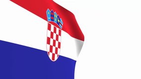 Croatia flag video. 3d Croatia Flag Slow Motion video. the national flag fluttering freely Inside white background. Full HD resolution video. close-up view.