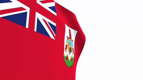 Bermuda flag video. 3d Bermuda Flag Slow Motion video. the national flag fluttering freely Inside white background. Full HD resolution video. close-up view.