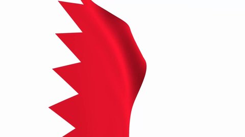 Bahrain flag video. 3d Bahrain Flag Slow Motion video. the national flag fluttering freely Inside white background. Full HD resolution video. close-up view.
