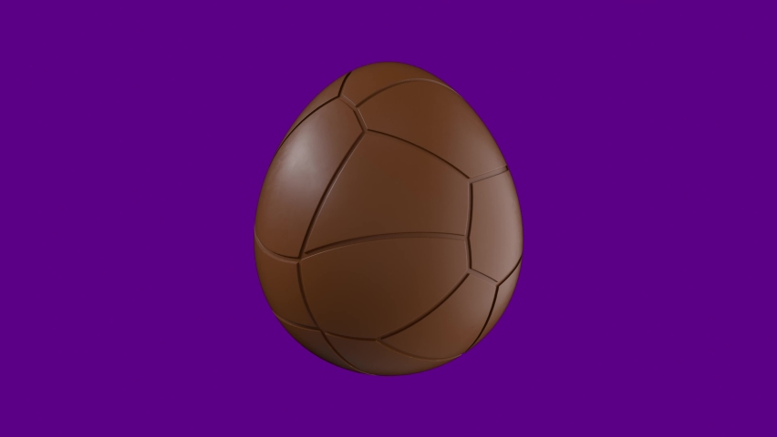 Easter egg breaking apart to reveal Happy Easter text. Royalty-Free Stock Footage #1088214245