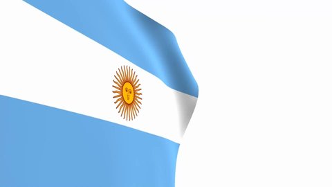 Argentina flag video. 3d Argentina Flag Slow Motion video. the national flag fluttering freely Inside white background. Full HD resolution video. close-up view.