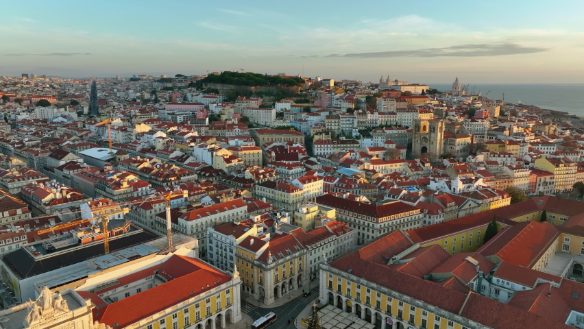 Aerial view of Lisbon, Portugal. | Shutterstock HD Video #1088218633