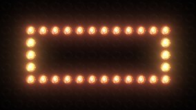 Marquee light board sign retro on black background. Bright golden light bulbs for banner or sign board. Luxury frame for casino text or logo with copy space. Abstract shiny border for glamour show - Powered by Shutterstock - Get 15% off with code: PIKWIZARD15