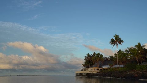 Time lapse from the sunrise at the Aroa beach in Rarotonga, Cook Islands
