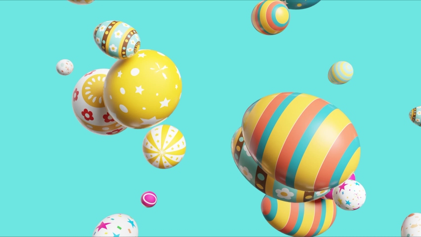 Beautiful Easter background with colorful Easter eggs. 3d animation Royalty-Free Stock Footage #1088226221