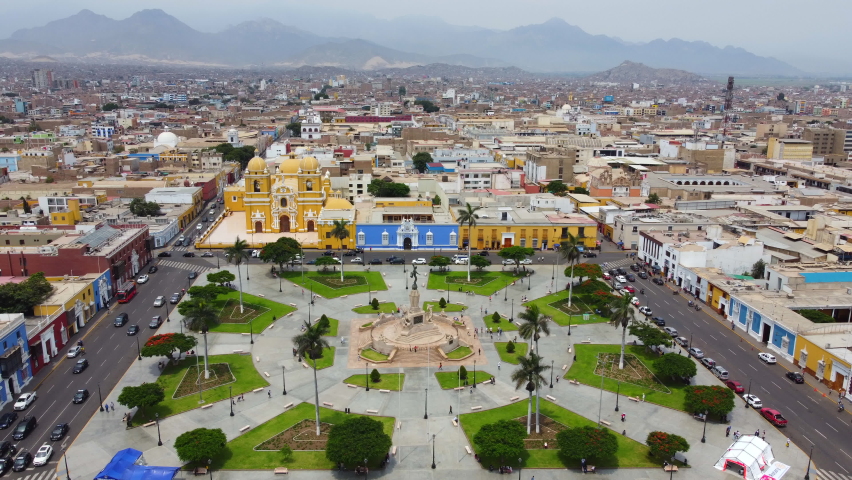 Plaza de Armas in the Historic Center of the city of Trujillo, Peru