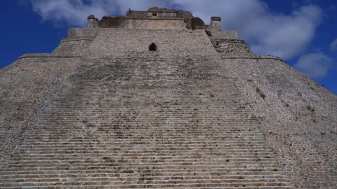 Pyramid of Magician in Uxmal Archeological Site, Ancient Mayan City in Yucatan, Mexico