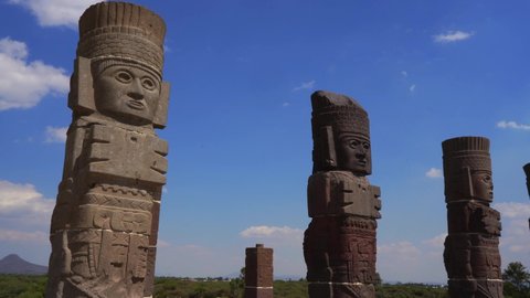 Tula Warrior Atlantes, ancient Toltec Columns in Mexico
