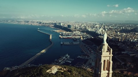 Aerial view of Fort Santa Cruz and Oran, Algeria