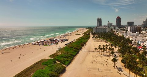 Miami Beach Spring Break vacation holiday 2022. 5k drone video