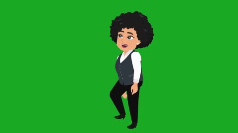 going upstairs
Business Woman Character animation video with green screen transparent background footage