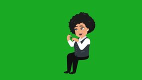 filing nails
Business Woman Character animation video with green screen transparent background footage