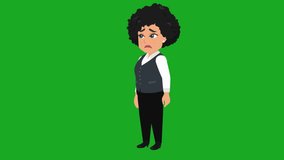 feeling hungry
Business Woman Character animation video with green screen transparent background footage
