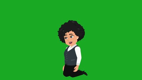 come on kneel
Business Woman Character animation video with green screen transparent background footage