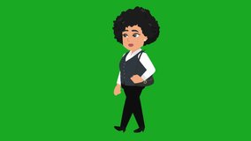 holding handbag 
Business Woman Character animation video with green screen transparent background footage
