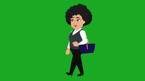 holding handbag 
Business Woman Character animation video with green screen transparent background footage
