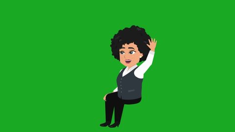 greeting
Business Woman Character animation video with green screen transparent background footage