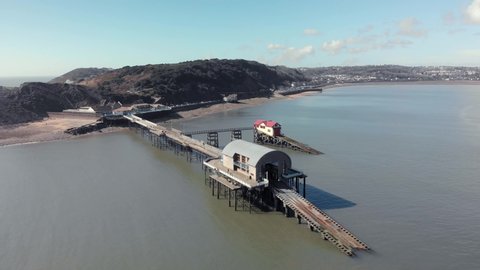 Mumbles pier and lifeboat stations in swansea bay south wales