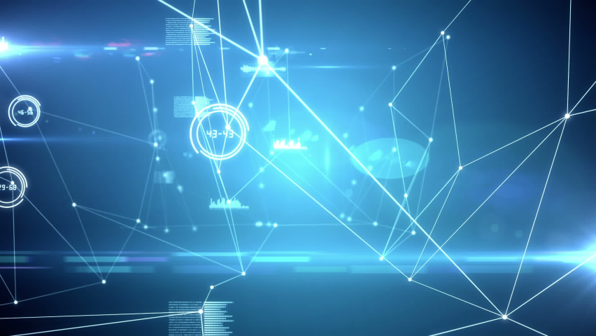 Animation of network of connections over clock moving fast. global connections, networks and data processing concept digitally generated video.