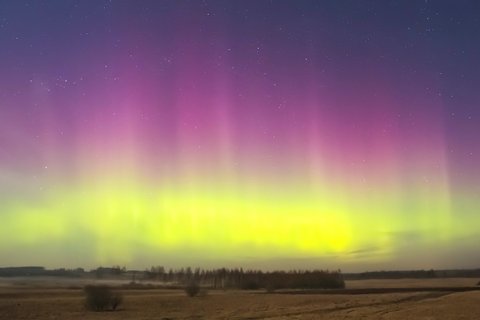 Timelapse of aurora borealis in Lithuania, Europe