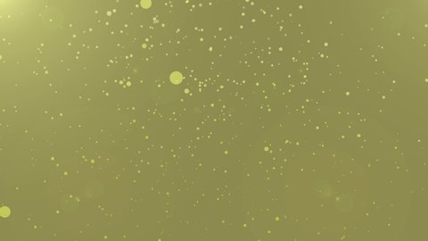 Bokeh particles. Loop animation on gold background. Abstract Clean Particles Background.